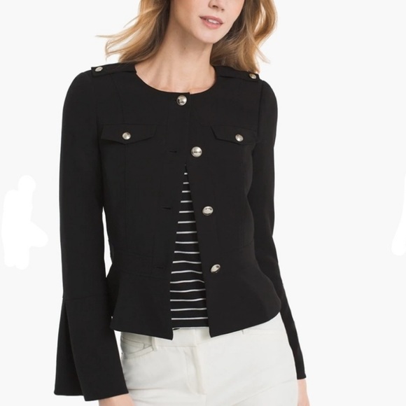 WHBM 6 Bell Sleeve Peplum Jacket Blazer 570223213 - Picture 1 of 4